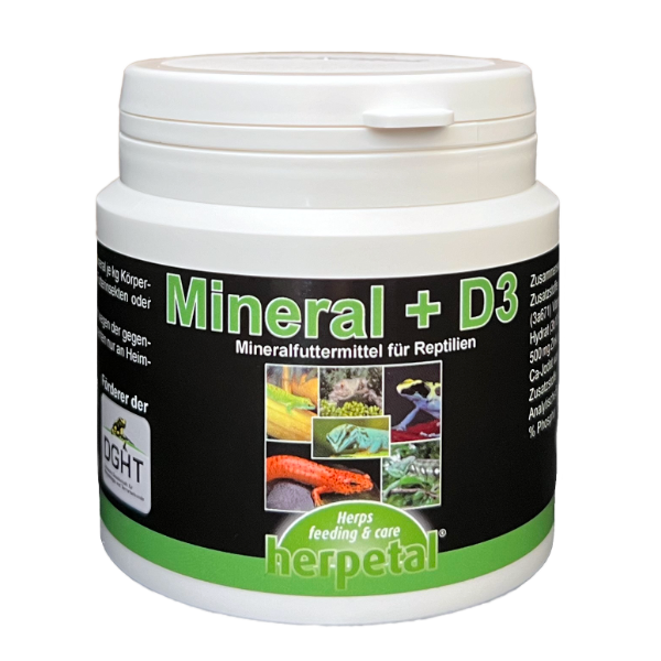 Herpetal Mineral + D3 100g Mineralfutter Reptilien Calcium D3 Mangel Trächtigkeit